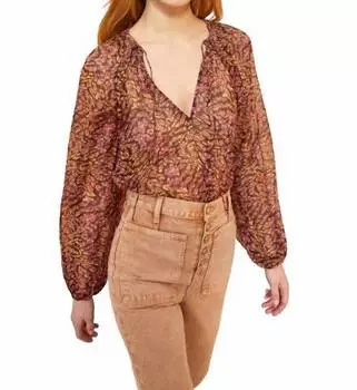 Блузка Pauline цвета граната Ulla Johnson, цвет pomegranate