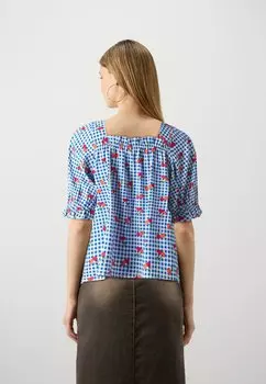 Блузка Pcbloom Pieces, синяя