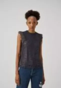 Блузка PCOLLINE Pieces, голубовато-серый