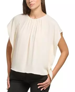 Блузка petite со сборками и рукавами-накидками DKNY, мульти