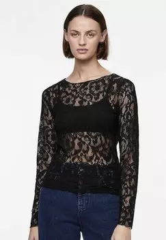 Блузка Pieces MIT LANGEN RMELN NORA, черный