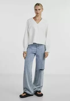Блузка Pieces PCALLIE LS D2D, цвет bright white