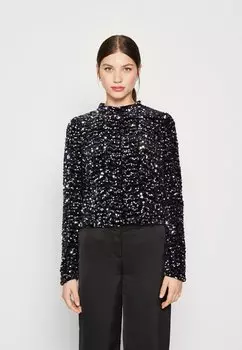 Блузка Pieces ПККАМ, цвет black/purple silver