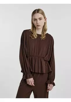 Блузка Pieces, шоколадный