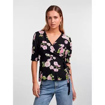 Блузка Pieces Tala 2/4 Wrap, черный