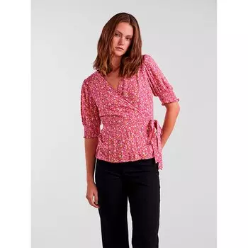 Блузка Pieces Tala 2/4 Wrap, розовый