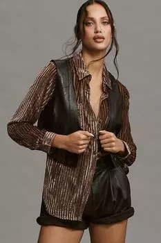 Блузка Pilcro Burnout бархатная, коричневый