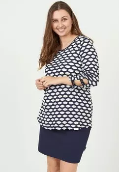 Блузка Pont Neuf с круглым вырезом, темно-синий/белый