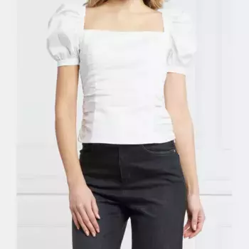 Блузка приталенного кроя орехового цвета Pinko, белый