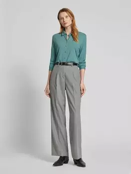 Блузка приталенного кроя с длинными рукавами из вискозной смеси, с рубашечным воротником и планкой на пуговицах s.Oliver BLACK LABEL