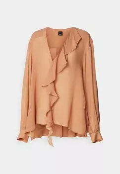 Блузка Prosecco Blusa Pinko, коричневая