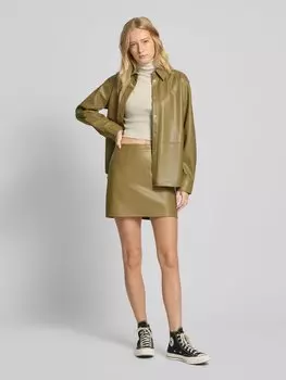 Блузка прямого кроя из кожи Calvin Klein Jeans, оливковый