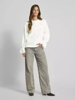 Блузка прямого кроя с ажурной вышивкой, модель «SORAYA» Bash, экрю