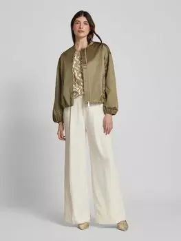 Блузка прямого кроя с длинными рукавами из вискозы s.Oliver BLACK LABEL, хаки