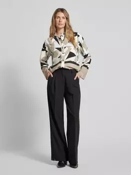 Блузка прямого кроя с фактурным рисунком, модель «Фавия» B.Young, серо-коричневый