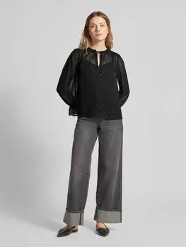 Блузка прямого кроя с отделкой декоративными камнями, модель 'ADDISON' Pepe Jeans, черный