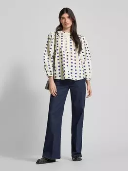 Блузка прямого кроя с рукавами-фонариками, модель «Сима» LOLLYS LAUNDRY, кремовый