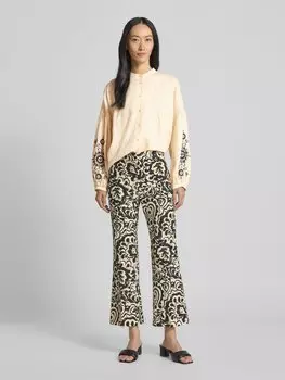 Блузка прямого кроя с воротником-стойкой, модель «ILEX» Weekend Max Mara, кремовый