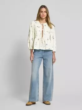 Блузка прямого кроя со шнуровкой Jake*s Casual, экрю