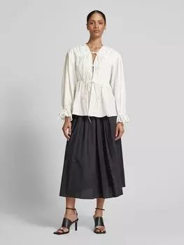 Блузка прямого кроя со шнуровкой YAS, белый