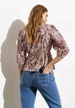 Блузка Puff Sleeve New Look, крапчатый красный