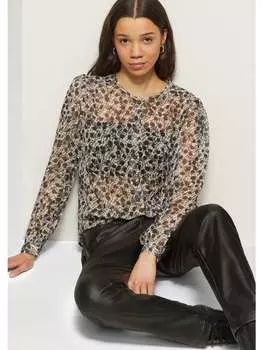 Блузка QS, цвет beige-schwarz