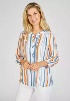 Блузка Rabe с длинными рукавами и цветными вертикальными полосками, цвет Heidelbeere