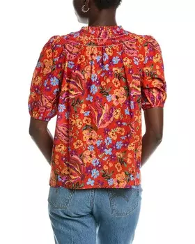 Блузка Renuar в швейцарский горошек, красный