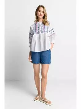 Блузка Rich & Royal, белый/синий