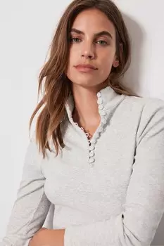 Блузка Rouleau на пуговицах Mint Velvet, серый