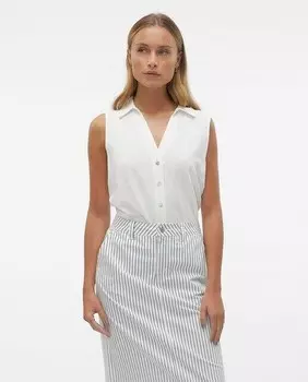 Блузка рубашечного кроя без рукавов Vero Moda, белый