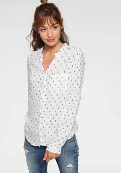 Блузка-рубашка AJC с различными вариантами принтов или однотонная, белый