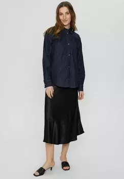 Блузка-рубашка Amber New Nmph, темно-синий деним