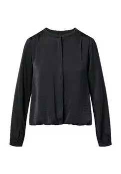 Блузка-рубашка, атласная, женская comma,, цвет Grey Black