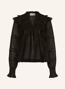 Блузка-Рубашка аурика с дырочным кружевом Neo Noir, черный