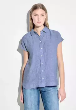 Блузка-рубашка Cecil, мягкая, цвет Linen Chambray Blue
