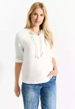 Блузка-рубашка Cecil, однотонная, белый