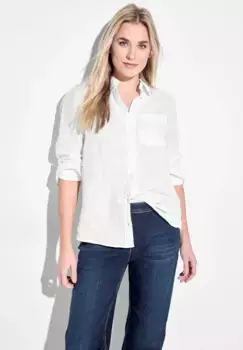 Блузка-рубашка Cecil с функцией отворота, белый