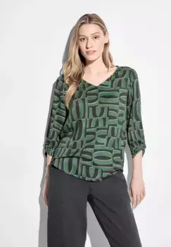 Блузка-рубашка Cecil, выполненная из мягкой вискозы, зеленый