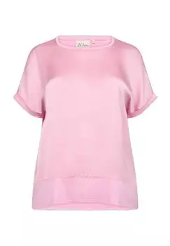 Блузка-рубашка Целинда, круглый вырез, женская Wasabi Concept, розовый