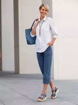 Блузка-рубашка Classic Basics, темно-синий