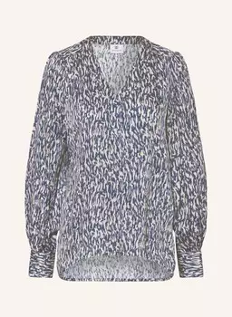 Блузка-Рубашка флора из атласа Desoto, синий