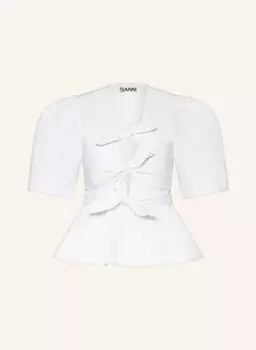 Блузка рубашка Ganni, белый