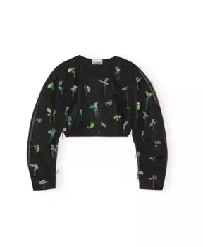 Блузка Рубашка Ganni, черный