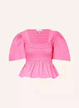 Блузка-рубашка Ganni, розовый