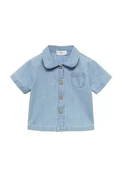 Блузка-рубашка Greco Mango Kids, bleu clair