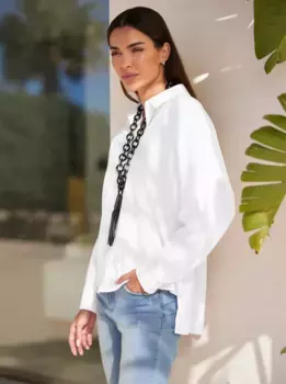 Блузка-рубашка Heine, белый