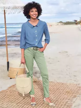 Блузка-рубашка Heine, цвет Blue-Bleached