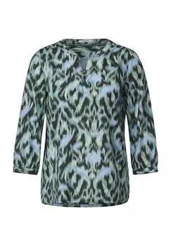 Блузка-рубашка, хлопок, рукав 3/4, женская CECIL, цвет Strong Khak