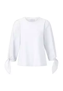 Блузка-рубашка, хлопок, рукав 3/4, женская rich&royal, белый